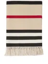 Burberry Icon Stripe Cotton Blanket In Neutrals