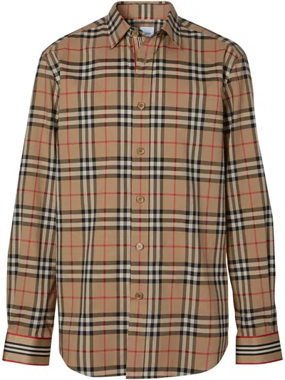 Burberry In Cotton With Vintage Check Pattern In Gold