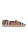 Burberry Icon Stripe Square-toe Espadrilles In Brown