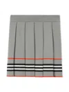 Burberry Kids Amelia Iconic Stripes Wool Blend Skirt In Grey