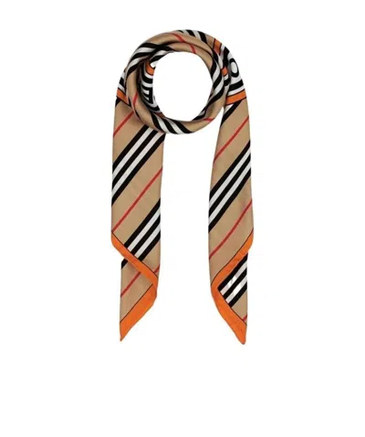 Burberry Icon Stripe Logo Scarf In Multicolor
