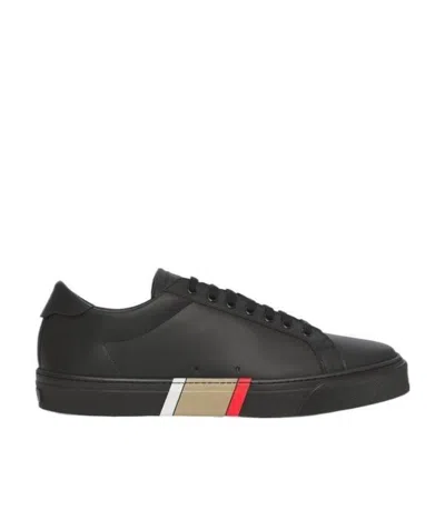 Burberry Icon Stripe Low-top Sneakers In Black