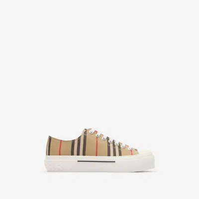 Burberry Icon Stripe Sneakers In Brown