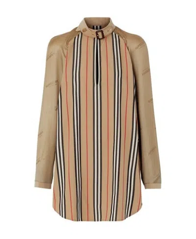Burberry Icon Striped Shirt In Nude