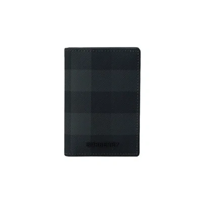 Pre-owned Burberry Id Wallet Ms Bateman Brt 8070195 Charcoal A1208 In Gray