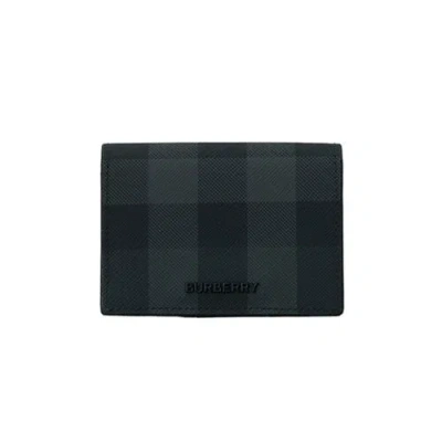 Pre-owned Burberry Id Wallet Ms Flint Brt 8070204 Charcoal A1208 In Gray