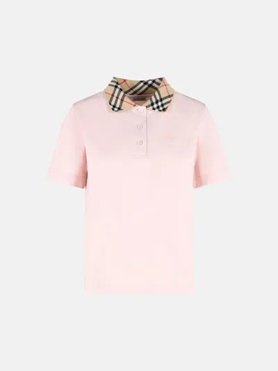 Burberry 'imogen' Pink Cotton Polo Shirt