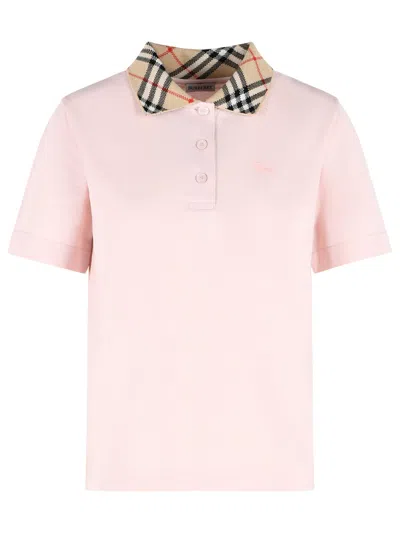 Burberry 'imogen' Pink Cotton Polo Shirt
