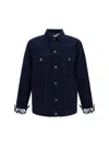 Burberry Contrasting-cuffs Denim Jacket In Blue
