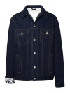 Burberry Denim Jacket With Chest Pockets And Contrast Stitching In Blue