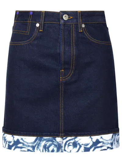 Burberry Denim Miniskirt In Blue