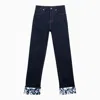 Burberry Logo Patch Flared-leg Jeans In Blue