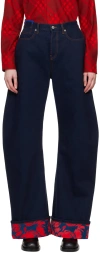 Burberry Japanese Denim Curved Leg Jeans In 10 Words In Indigo Blue