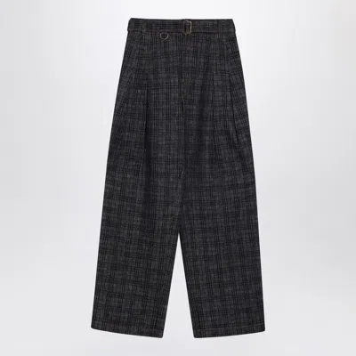 Burberry Indigo Jeans In Check Pattern Denim In Black