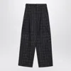 Burberry Indigo Jeans In Check Pattern Denim In Black