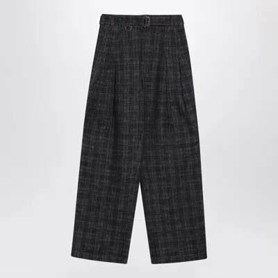 BURBERRY INDIGO JEANS IN CHECK PATTERN DENIM