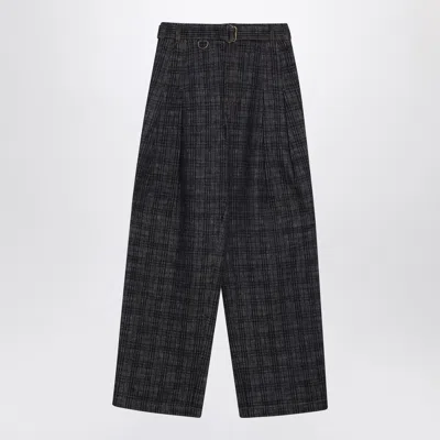 Burberry Indigo Jeans In Check Pattern Denim In Black