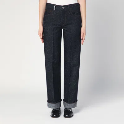 Burberry Indigo Jeans With Turn-ups In Blue