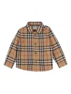 Burberry Childrens Check Cotton Shirt In Brown