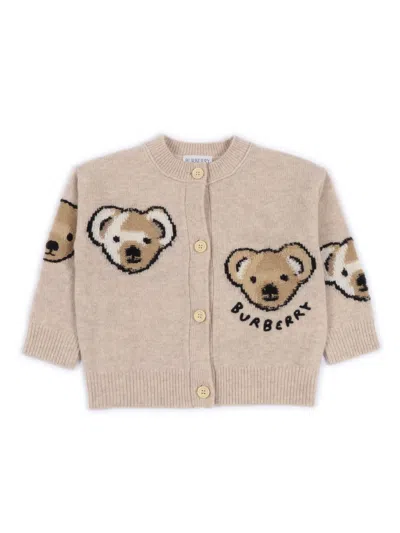 Burberry Inf Girl Cardigans In Neutral