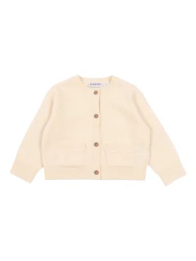 Burberry Inf Girl Cardigans In Neutral
