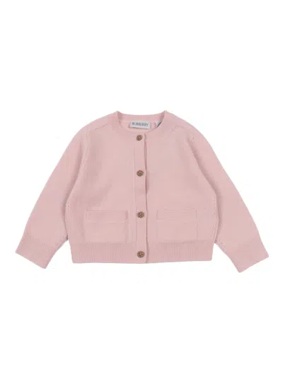 Burberry Inf Girl Cardigans In Pink