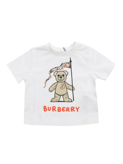 Burberry Kids' Inf Girl T-shirts In White