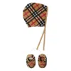 Burberry Infant Check Fleece Two-piece Baby Set In Beige