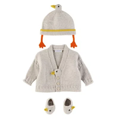 Burberry Infant Duck Wool Cashmere Cardigan Set In Gray