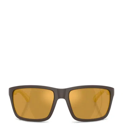 Burberry Injected Be4483 Rectangle Sunglasses In Brown