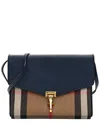 Burberry Ink Blue House Check Canvas Small Macken Crossbody (authentic Pre-  Loved) In Multi