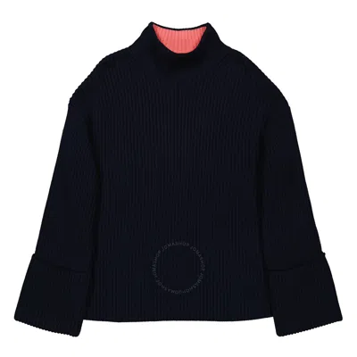 Burberry Ink Blue Polly Rib-knit Cotton Oversized Sweater
