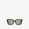Burberry Inlaid Check Square Sunglasses In Dark Khaki