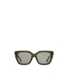 Burberry Inlaid Check Square Sunglasses In Dark Khaki