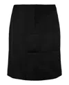 Burberry Intarsia Draped Skirt Woman Midi Skirt Black Size 8 Polyester In Black