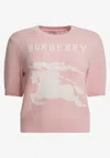 Burberry Intarsia Knit Ekd Top In Pink