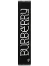 Burberry Intarsia-logo Wool Scarf In Black
