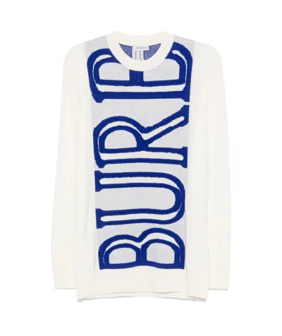 BURBERRY INTARSIA-LOGO WOOL SWEATER
