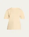 Burberry Intricate Logo Emboridered Femimine Fit T-shirt In Candle