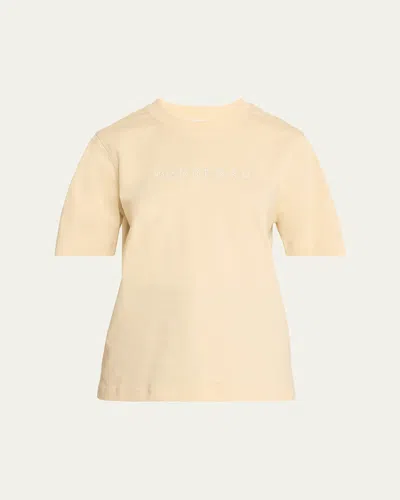 Burberry Intricate Logo Emboridered Femimine Fit T-shirt In Candle