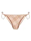 Burberry Check Print Halter Neck Bikini With Adjustable Straps In Neutrals