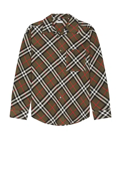 Burberry Vintage Check Cotton Shirt In Green
