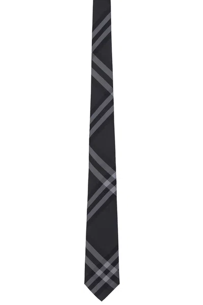 Burberry Ip Check Tie In Charcoal Ip Chk