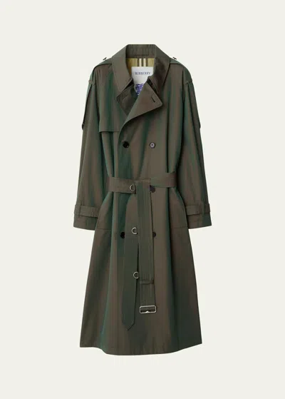 BURBERRY IRIDESCENT BELTED TRENCH COAT