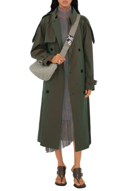 BURBERRY IRIDESCENT OVERSIZE COTTON TRENCH COAT