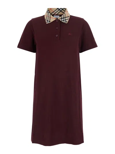 Burberry Iris Mini Dress In Burgundy