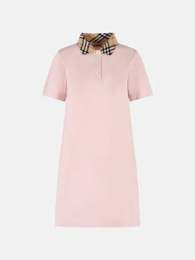 Burberry 'iris' Pink Cotton Polo Shirt In Multi