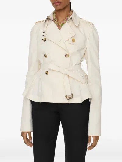 Burberry Isabella Buckle Belt Jacket In Multi