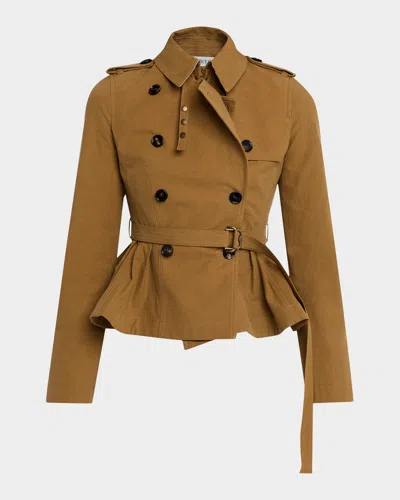 Burberry Isabella Peplum Trench Coat In Brown