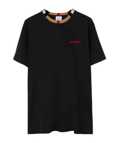 Burberry Item O-neck Short-sleeved T-shirt In Black